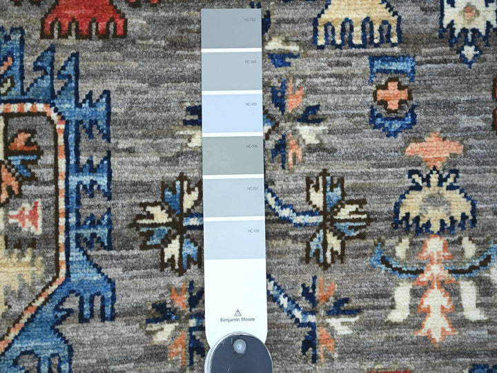 3'0" x 4'10" New Hand Knotted Grey Wool Rectangle Oriental Rug - MOA10220633