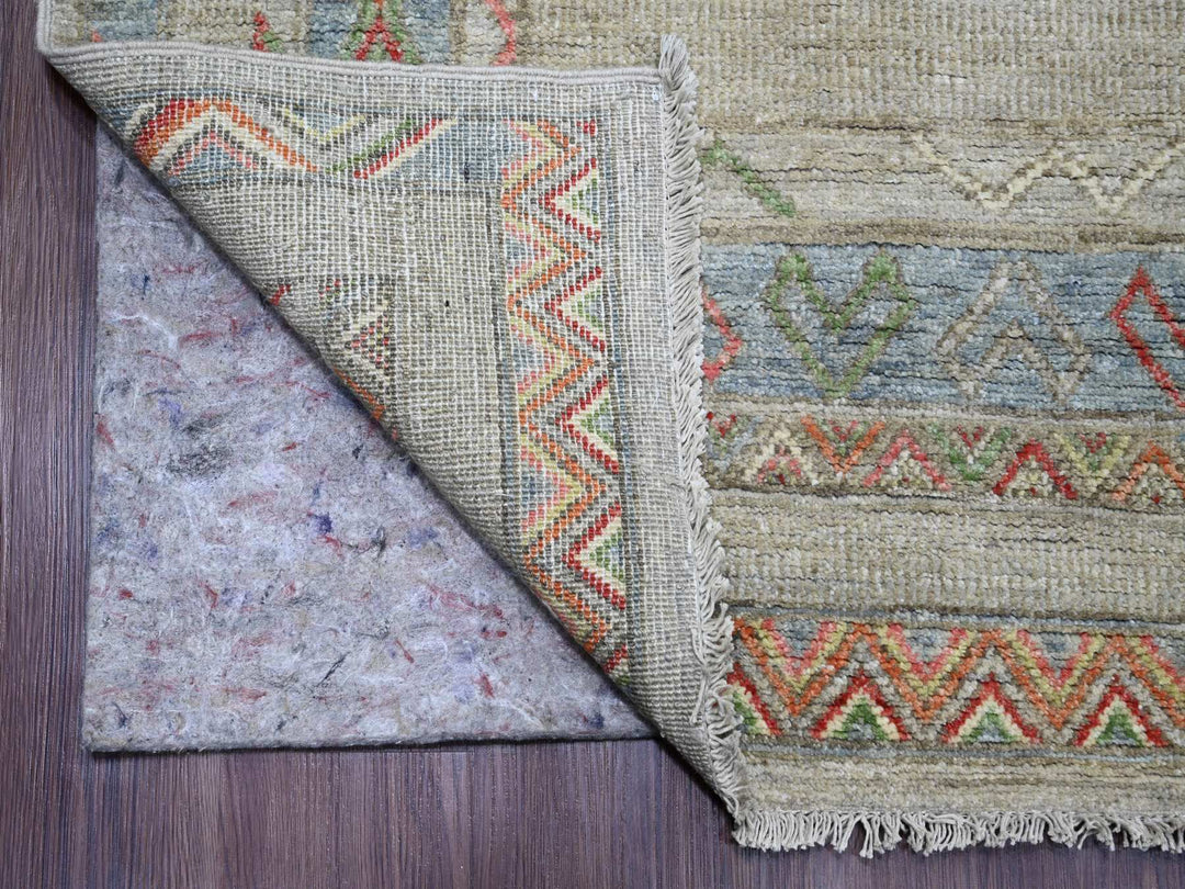 8'8" x 11'8" New Hand Knotted Ivory Wool Rectangle Oriental Rug - MOA10220636