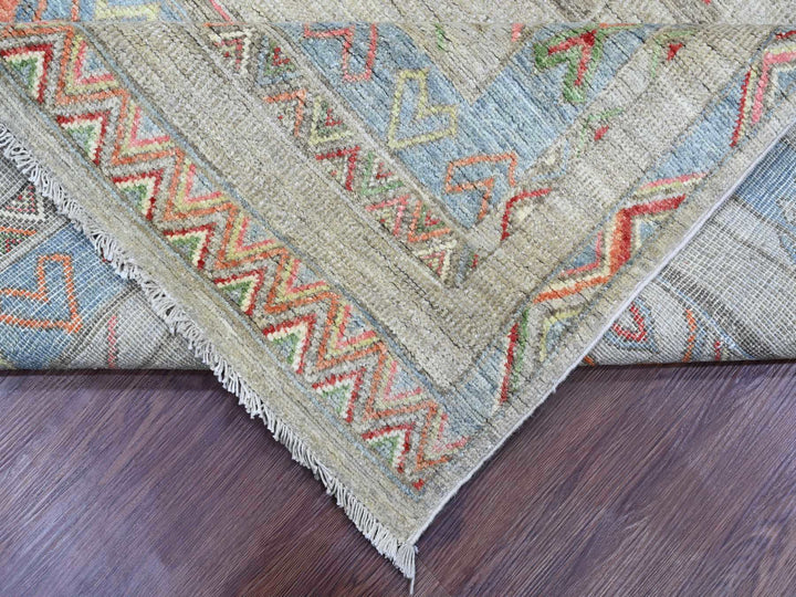 8'8" x 11'8" New Hand Knotted Ivory Wool Rectangle Oriental Rug - MOA10220636