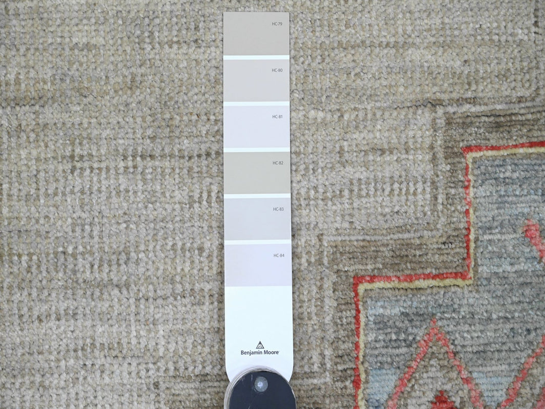 8'8" x 11'8" New Hand Knotted Ivory Wool Rectangle Oriental Rug - MOA10220636