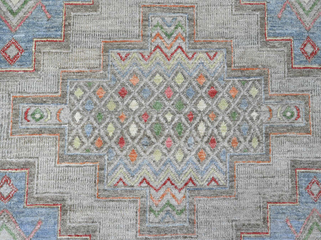 8'8" x 11'8" New Hand Knotted Ivory Wool Rectangle Oriental Rug - MOA10220636