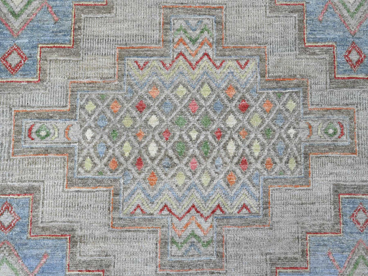 8'8" x 11'8" New Hand Knotted Ivory Wool Rectangle Oriental Rug - MOA10220636