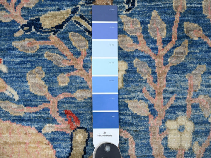 2'10" x 23'6" New Hand Knotted Blue Wool Runner Oriental Rug - MOA10220638