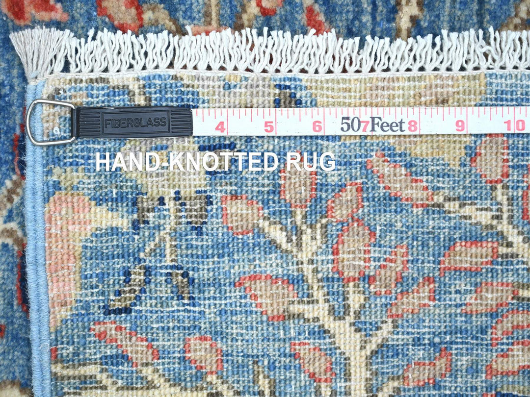 2'10" x 23'6" New Hand Knotted Blue Wool Runner Oriental Rug - MOA10220638