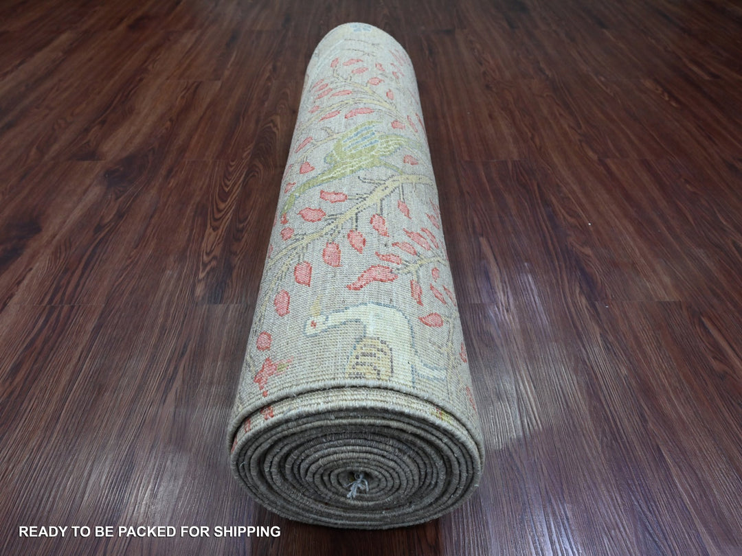 3'0" x 23'10" New Hand Knotted Brown Wool Runner Oriental Rug - MOA10220639