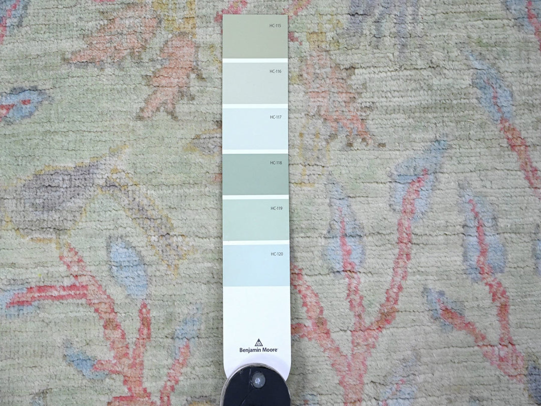 2'6" x 5'7" New Hand Knotted Green Wool Runner Oriental Rug - MOA10220641