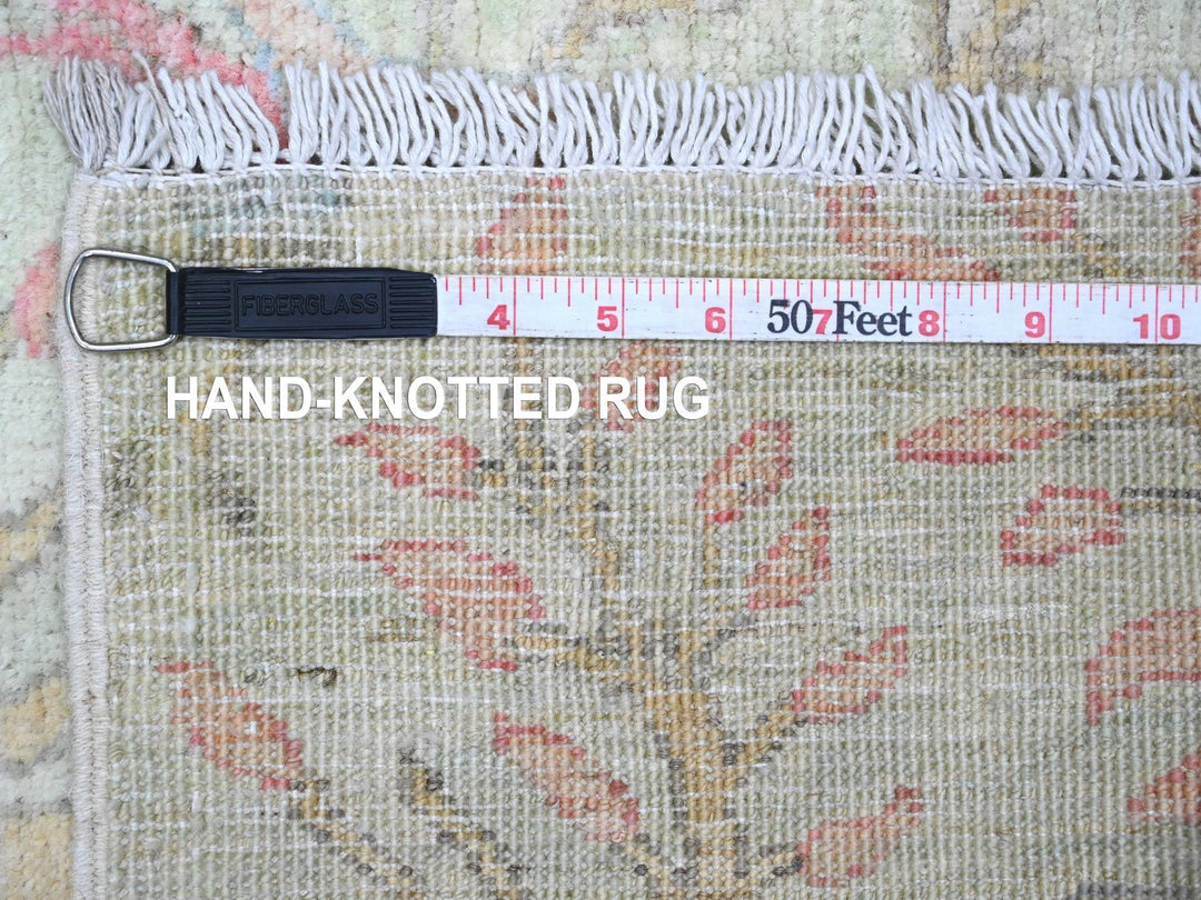 2'6" x 5'7" New Hand Knotted Green Wool Runner Oriental Rug - MOA10220641