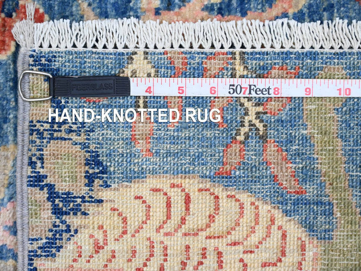 3'1" x 21'2" New Hand Knotted Blue Wool Runner Oriental Rug - MOA10220642