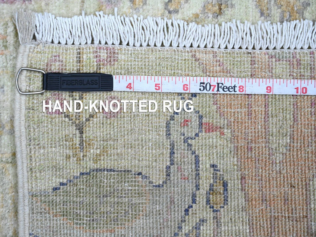 2'6" x 9'9" New Hand Knotted Green Wool Runner Oriental Rug - MOA10220644
