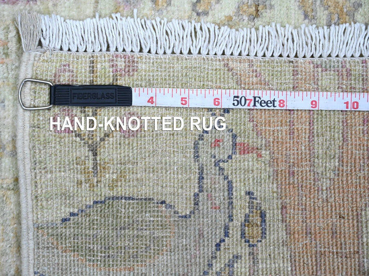 2'6" x 9'9" New Hand Knotted Green Wool Runner Oriental Rug - MOA10220644
