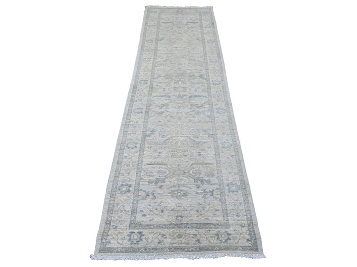 2'9" x 9'10" New Hand Knotted Ivory Wool Runner Oriental Rug - MOA10220647