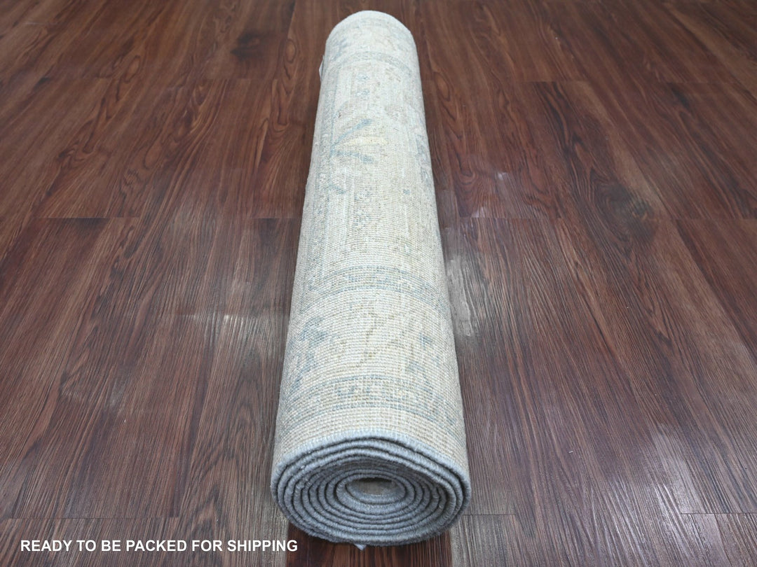 2'9" x 9'10" New Hand Knotted Ivory Wool Runner Oriental Rug - MOA10220647