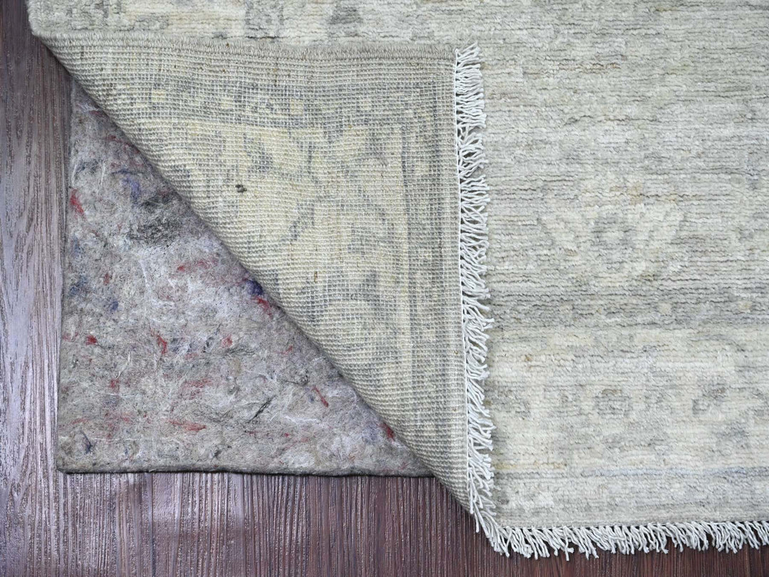 2'8" x 9'11" New Hand Knotted Grey Wool Runner Oriental Rug - MOA10220649