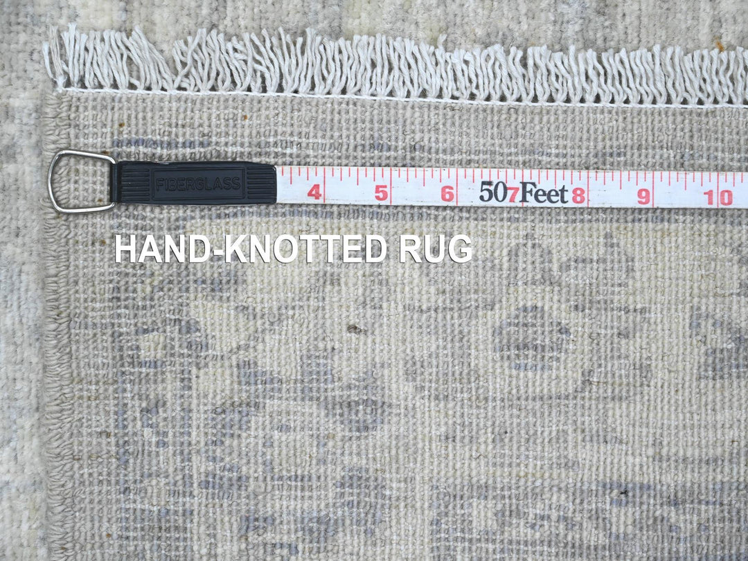2'8" x 9'11" New Hand Knotted Grey Wool Runner Oriental Rug - MOA10220649