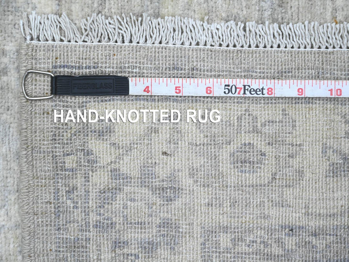 2'8" x 9'11" New Hand Knotted Grey Wool Runner Oriental Rug - MOA10220649