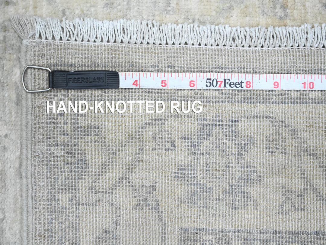 2'4" x 29'3" New Hand Knotted Ivory Wool Runner Oriental Rug - MOA10220650