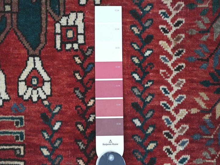 5'9" x 9'1" Vintage Hand Knotted Red Wool Rectangle Oriental Rug - MOA10220651