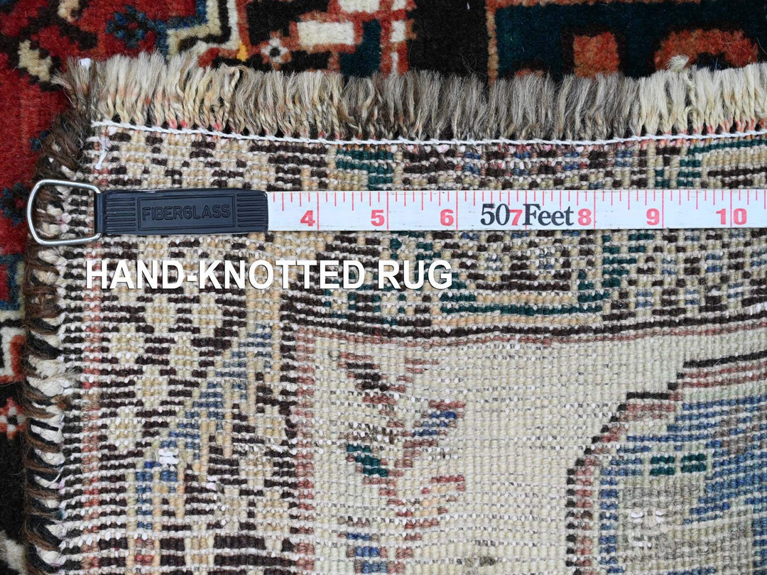 5'9" x 9'1" Vintage Hand Knotted Red Wool Rectangle Oriental Rug - MOA10220651