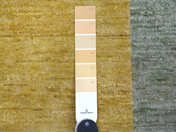 9'1" x 12'5" New Hand Knotted Green Wool Rectangle Oriental Rug - MOA10220655
