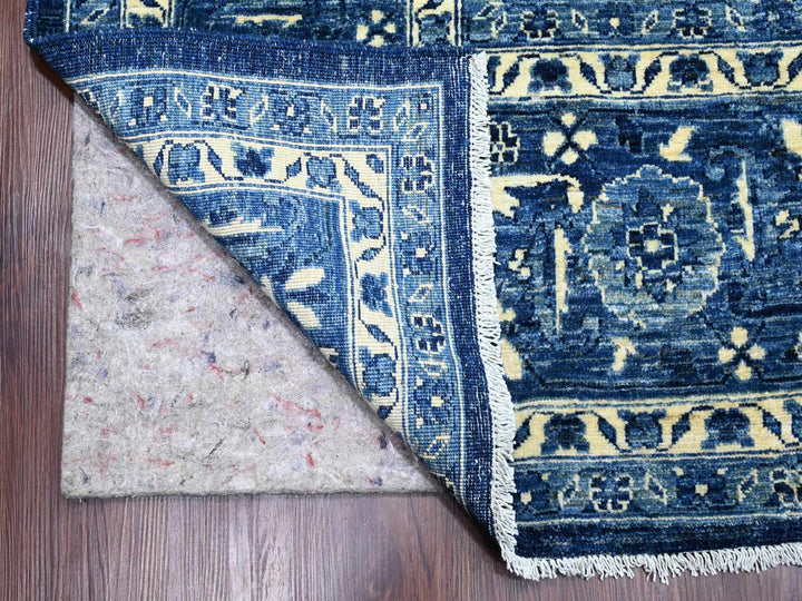 10'0" x 13'10" New Hand Knotted Blue Wool Rectangle Oriental Rug - MOA10220658