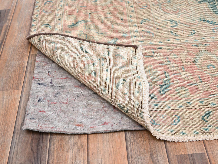 9'7" x 12'2" Vintage Hand Knotted Pink Wool Rectangle Oriental Rug - MOA1022065