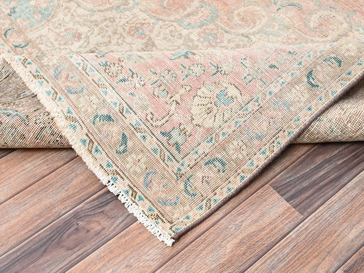 9'7" x 12'2" Vintage Hand Knotted Pink Wool Rectangle Oriental Rug - MOA1022065