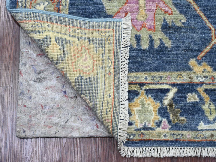 2'9" x 8'6" New Hand Knotted Blue Wool Runner Oriental Rug - MOA10220662