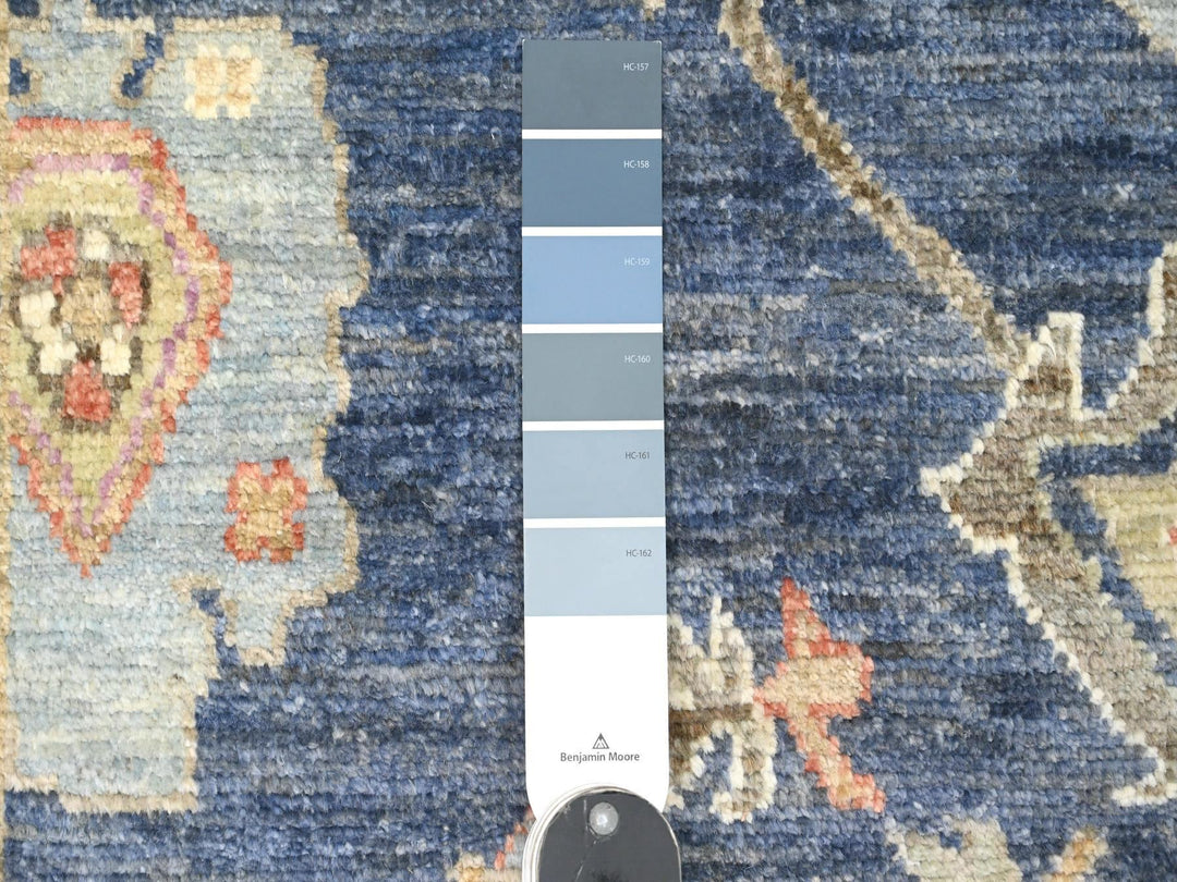 2'9" x 8'6" New Hand Knotted Blue Wool Runner Oriental Rug - MOA10220662