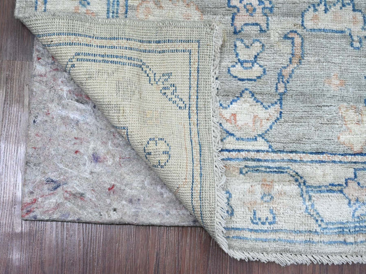 2'9" x 9'2" New Hand Knotted Grey Wool Runner Oriental Rug - MOA10220663