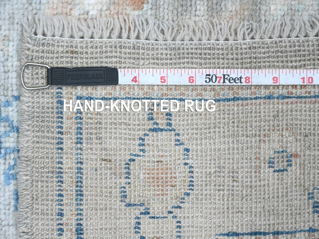 2'9" x 9'2" New Hand Knotted Grey Wool Runner Oriental Rug - MOA10220663