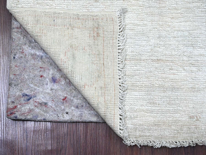 2'10" x 9'7" New Hand Knotted Ivory Wool Runner Oriental Rug - MOA10220665
