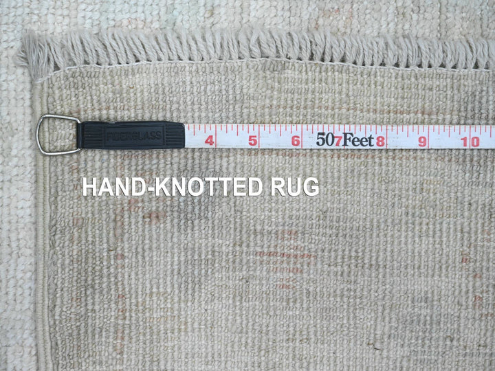 2'10" x 9'7" New Hand Knotted Ivory Wool Runner Oriental Rug - MOA10220665