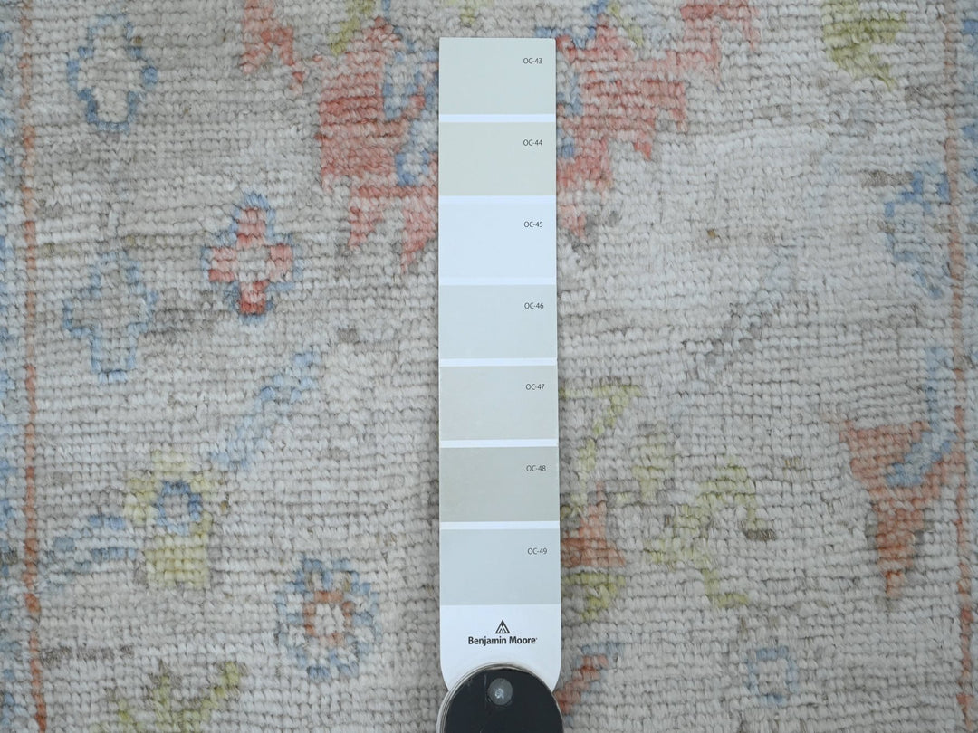 2'7" x 16'8" New Hand Knotted Ivory Wool Runner Oriental Rug - MOA10220669