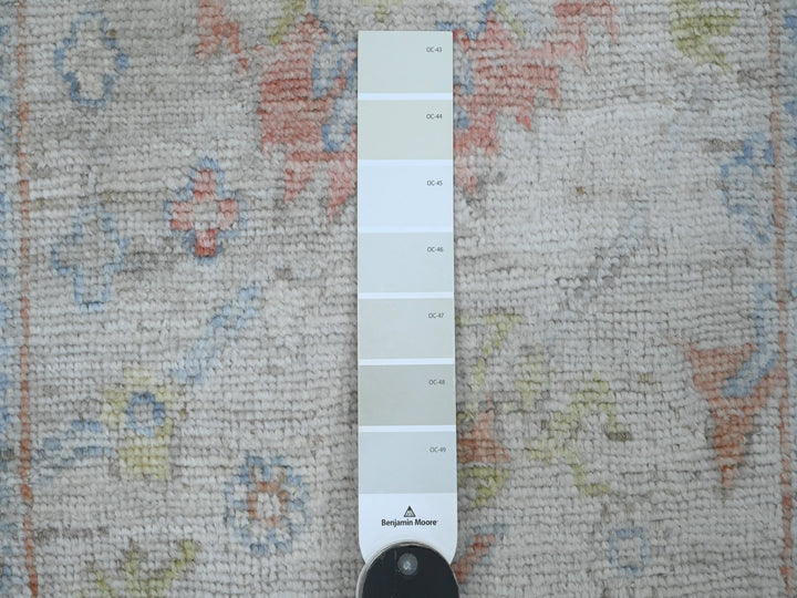 2'7" x 16'8" New Hand Knotted Ivory Wool Runner Oriental Rug - MOA10220669