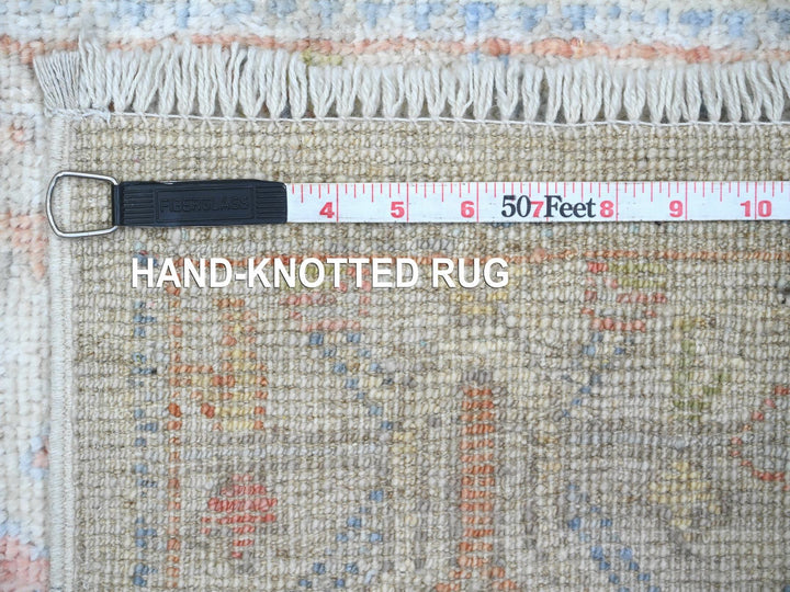 2'7" x 16'8" New Hand Knotted Ivory Wool Runner Oriental Rug - MOA10220669