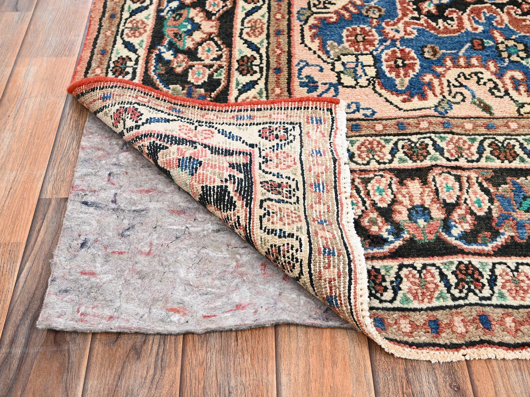 6'11" x 10'0" Vintage Hand Knotted Pink Wool Rectangle Oriental Rug - MOA1022066