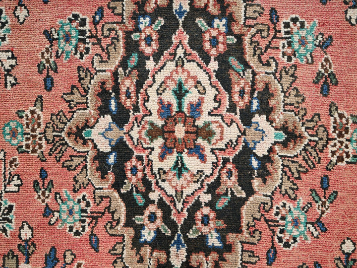 6'11" x 10'0" Vintage Hand Knotted Pink Wool Rectangle Oriental Rug - MOA1022066