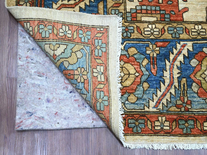 9'1" x 11'9" New Hand Knotted Ivory Wool Rectangle Oriental Rug - MOA10220670