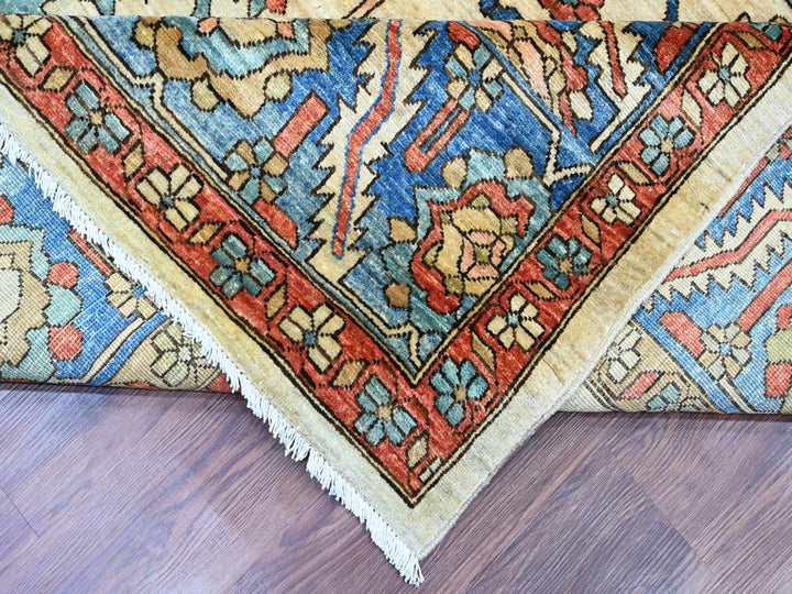 9'1" x 11'9" New Hand Knotted Ivory Wool Rectangle Oriental Rug - MOA10220670