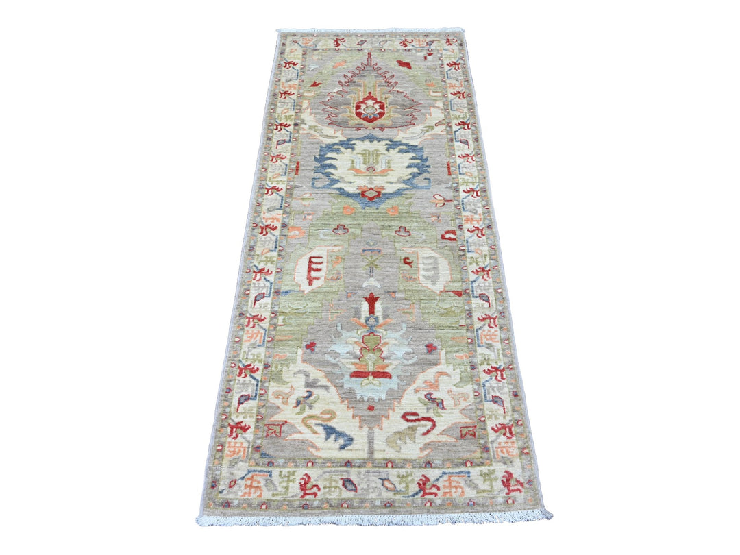2'6" x 5'11" New Hand Knotted Brown Wool Runner Oriental Rug - MOA10220675