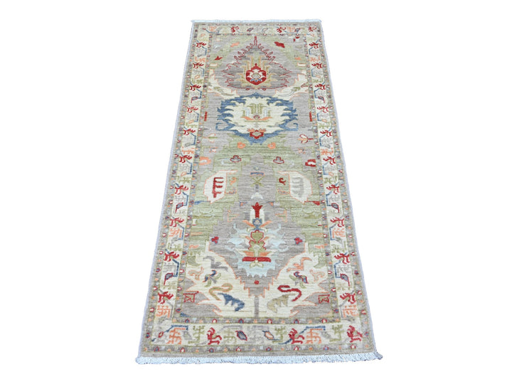 2'6" x 5'11" New Hand Knotted Brown Wool Runner Oriental Rug - MOA10220675