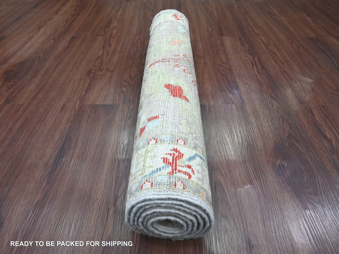 2'6" x 5'11" New Hand Knotted Brown Wool Runner Oriental Rug - MOA10220675