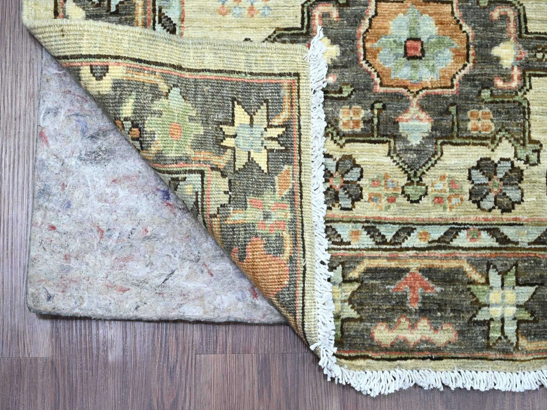 2'9" x 11'11" New Hand Knotted Grey Wool Runner Oriental Rug - MOA10220677