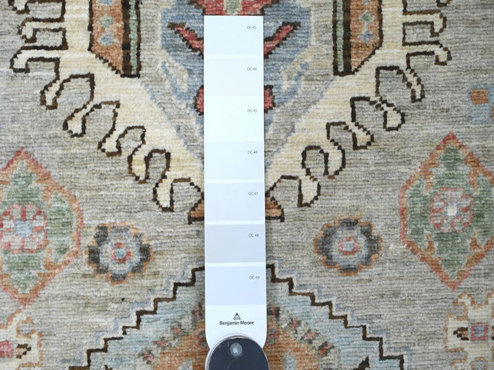 2'9" x 11'11" New Hand Knotted Grey Wool Runner Oriental Rug - MOA10220677