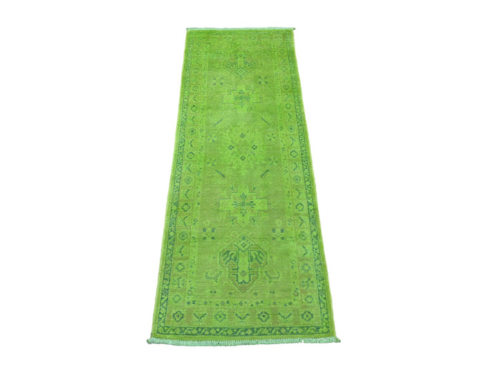 2'1" x 5'9" New Hand Knotted Overdyed Wool Rectangle Oriental Rug - MOA10220678