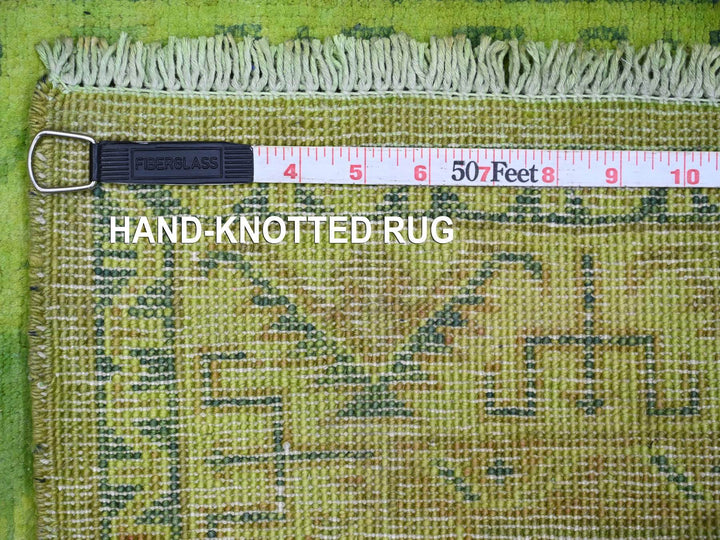 1'11" x 5'5" New Hand Knotted Overdyed Wool Runner Oriental Rug - MOA10220679