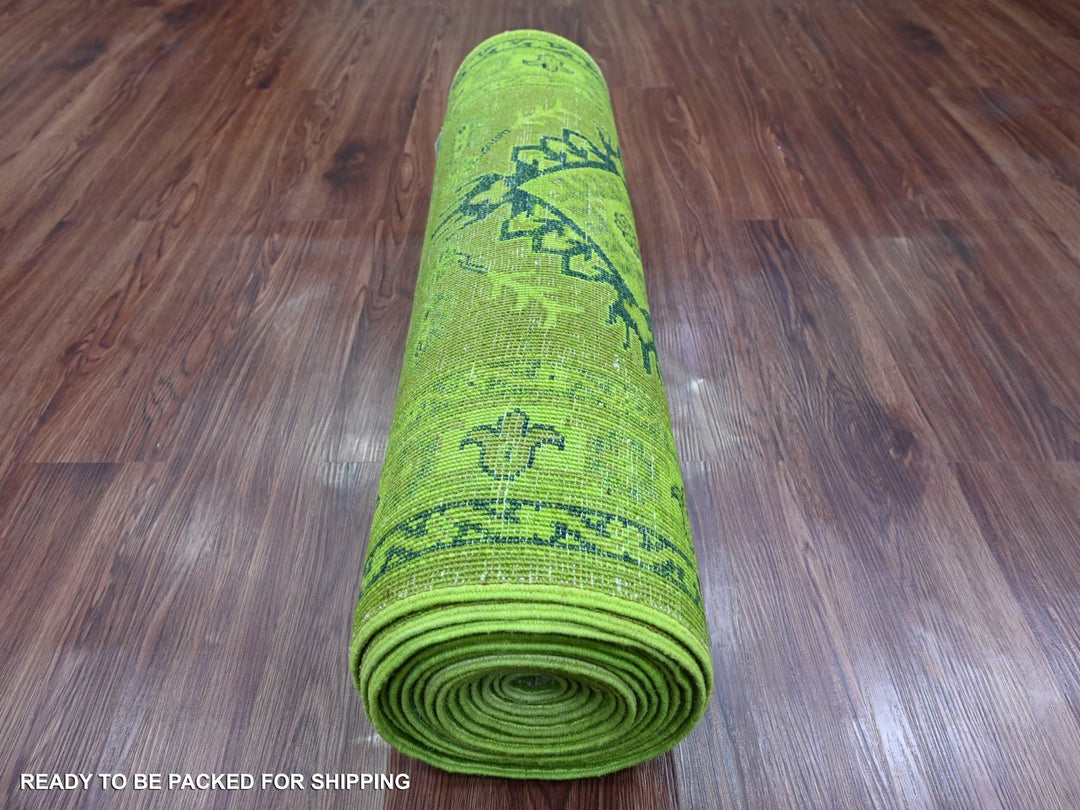 2'8" x 18'10" New Hand Knotted Overdyed Wool Runner Oriental Rug - MOA10220680