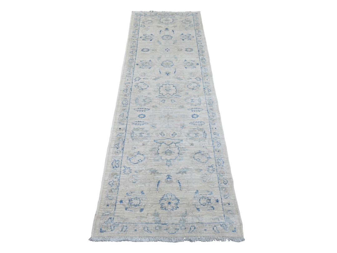 2'6" x 7'10" New Hand Knotted Ivory Wool Runner Oriental Rug - MOA10220681
