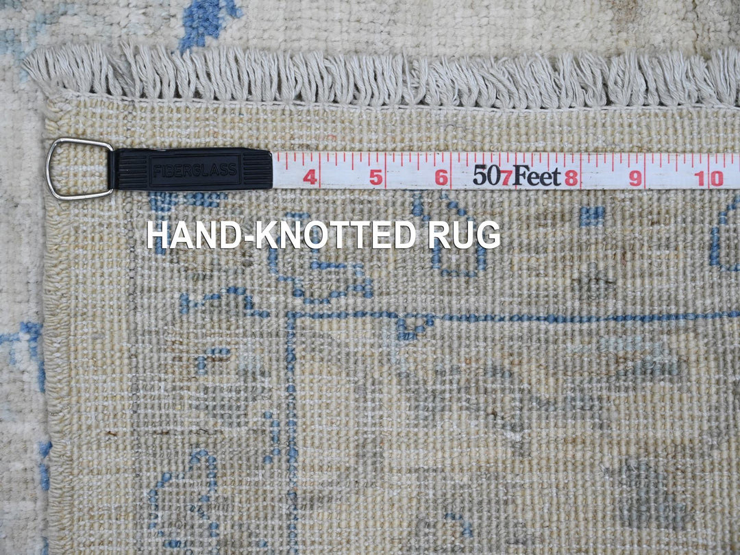 2'6" x 7'10" New Hand Knotted Ivory Wool Runner Oriental Rug - MOA10220681