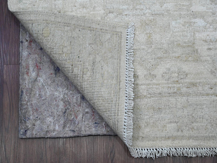 2'8" x 15'11" New Hand Knotted Ivory Wool Runner Oriental Rug - MOA10220682